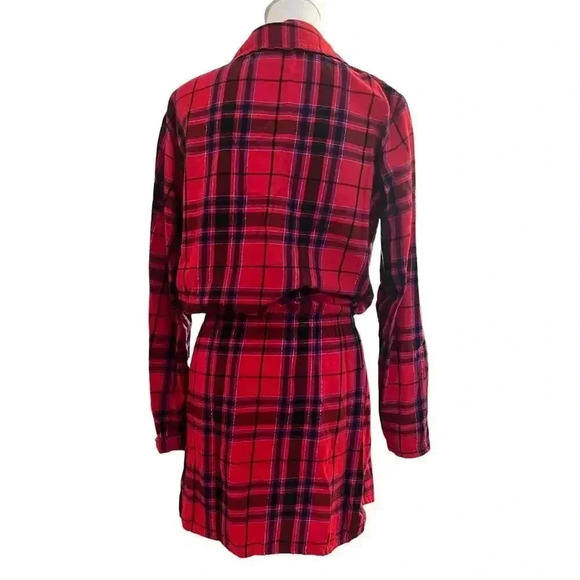 VICTORIA SECRET PLAID DRAWSTRING WAIST NIGHTGOWN SIZE LARGE - Picture 5 of 7